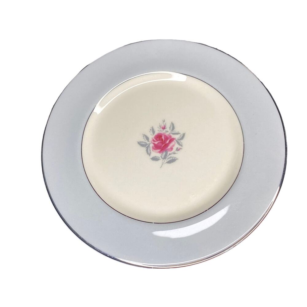 Vintage Flintridge Miramar, Bread & Butter Plates, Bone China, Pink Rose set/6